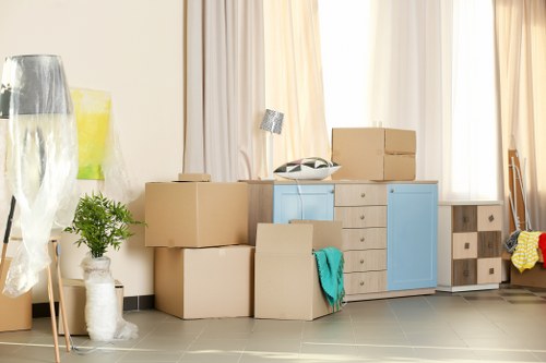 Moving house preparation in Pinner with packed boxes