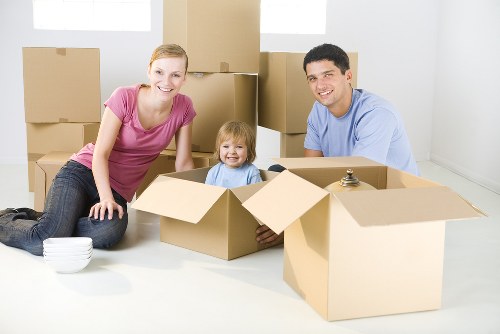 Moving van and boxes for a local house removal in Pinner