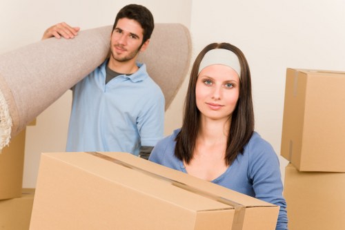Office relocation team handling business equipment in Pinner