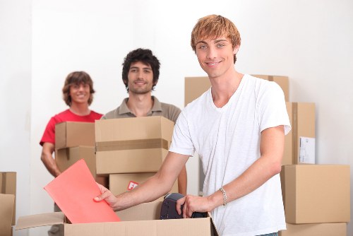 A retail and office relocation scene showing commercial moves in Pinner